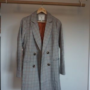 Plaid Trench Coat/Blazer Jacket